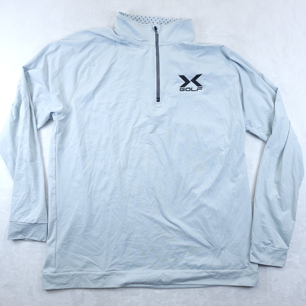 Swannies Long Sleeve Mens XL Blue 1/4 Zip Golf Performance Stretch Pullover